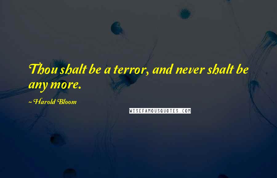 Harold Bloom Quotes: Thou shalt be a terror, and never shalt be any more.