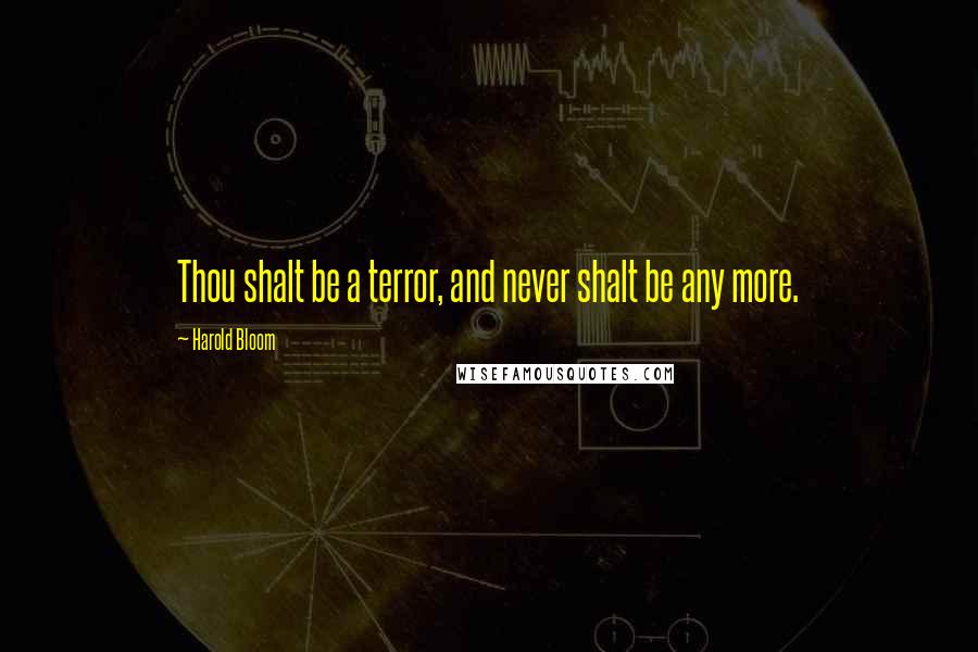 Harold Bloom Quotes: Thou shalt be a terror, and never shalt be any more.