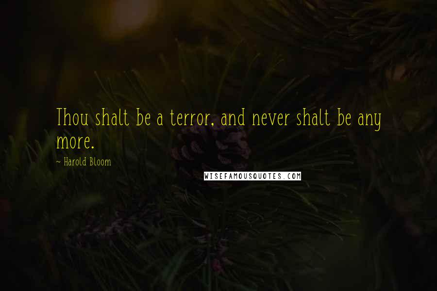 Harold Bloom Quotes: Thou shalt be a terror, and never shalt be any more.