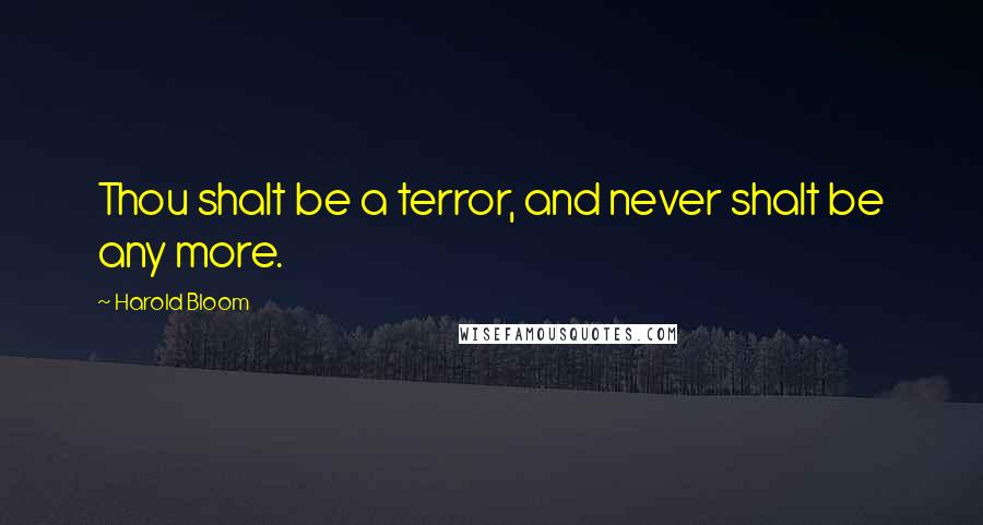 Harold Bloom Quotes: Thou shalt be a terror, and never shalt be any more.