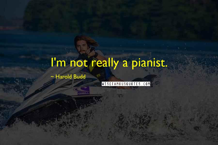 Harold Budd Quotes: I'm not really a pianist.