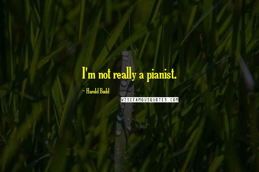 Harold Budd Quotes: I'm not really a pianist.