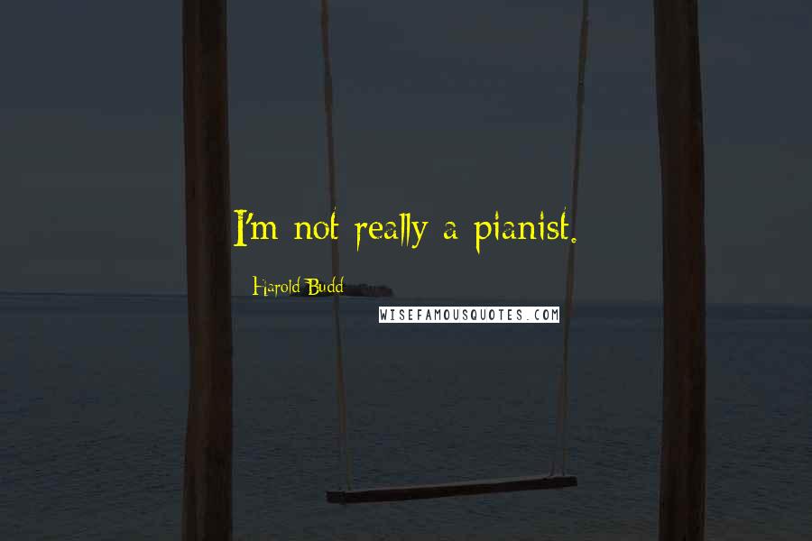 Harold Budd Quotes: I'm not really a pianist.