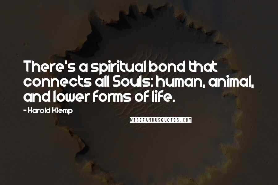 Harold Klemp Quotes: There's a spiritual bond that connects all Souls: human, animal, and lower forms of life.