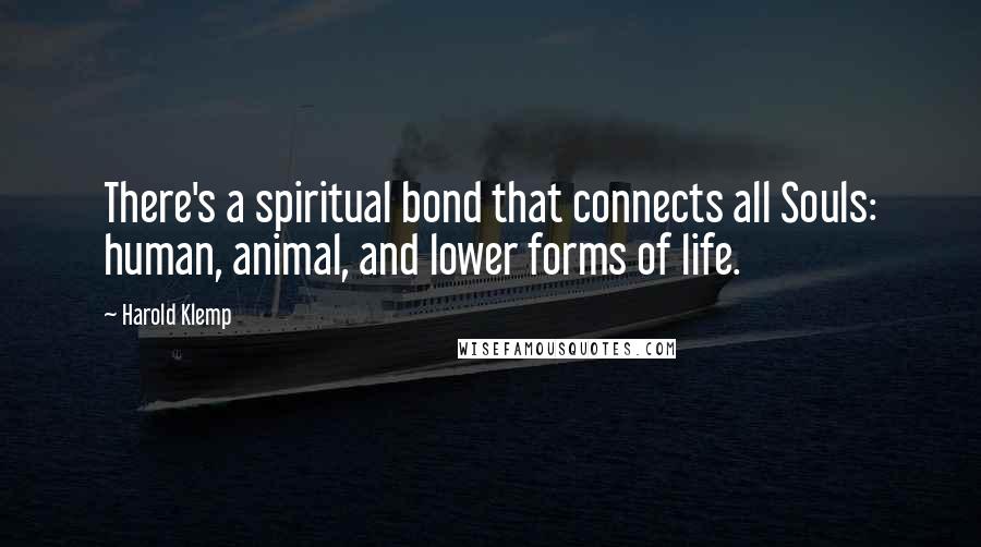 Harold Klemp Quotes: There's a spiritual bond that connects all Souls: human, animal, and lower forms of life.