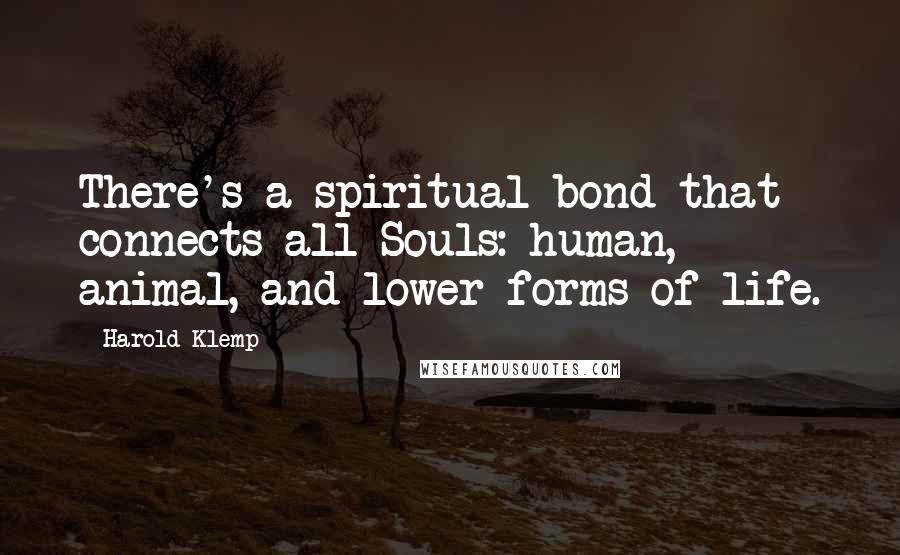 Harold Klemp Quotes: There's a spiritual bond that connects all Souls: human, animal, and lower forms of life.