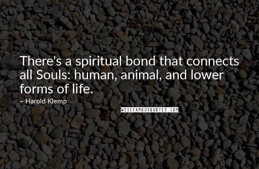Harold Klemp Quotes: There's a spiritual bond that connects all Souls: human, animal, and lower forms of life.