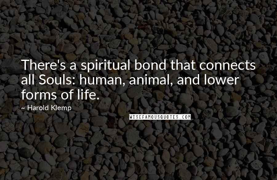 Harold Klemp Quotes: There's a spiritual bond that connects all Souls: human, animal, and lower forms of life.