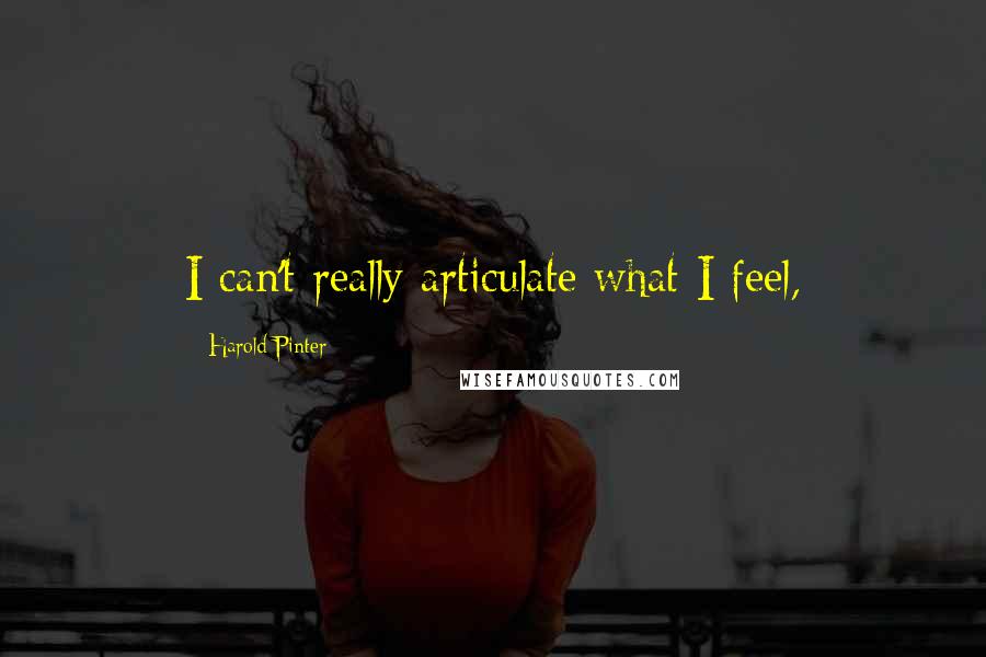 Harold Pinter Quotes: I can't really articulate what I feel,