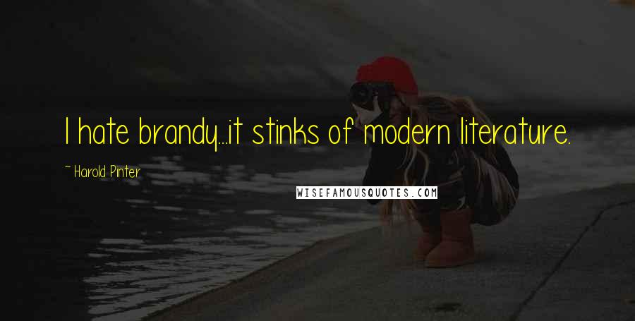 Harold Pinter Quotes: I hate brandy...it stinks of modern literature.