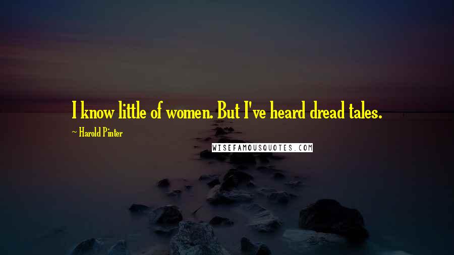 Harold Pinter Quotes: I know little of women. But I've heard dread tales.
