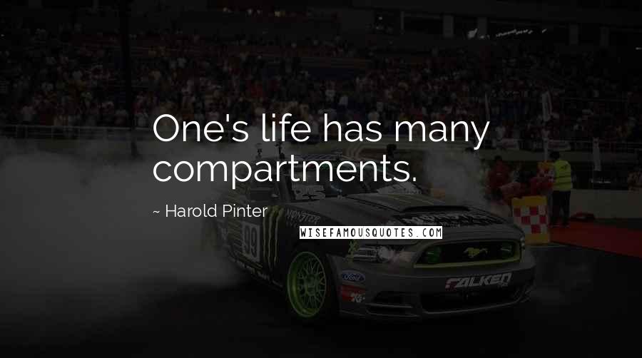 Harold Pinter Quotes: One's life has many compartments.