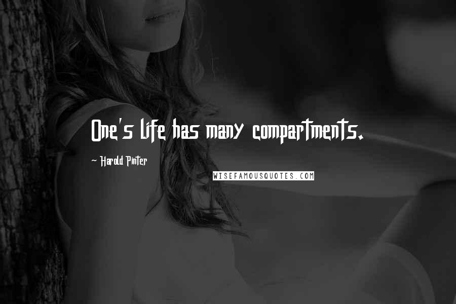 Harold Pinter Quotes: One's life has many compartments.