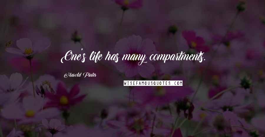 Harold Pinter Quotes: One's life has many compartments.