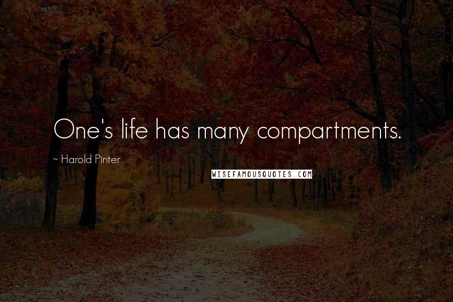 Harold Pinter Quotes: One's life has many compartments.
