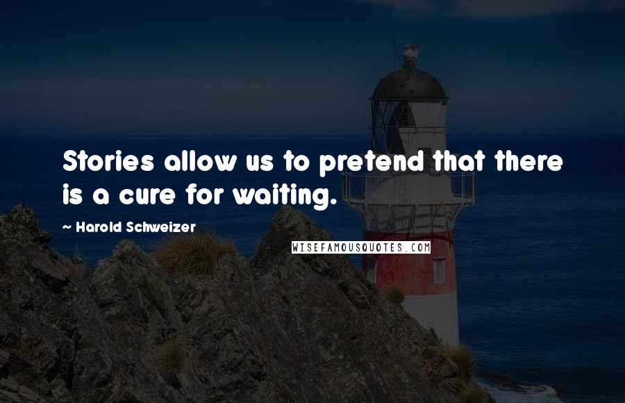 Harold Schweizer Quotes: Stories allow us to pretend that there is a cure for waiting.