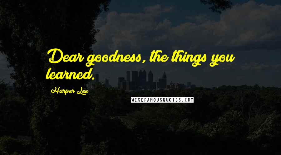 Harper Lee Quotes: Dear goodness, the things you learned.