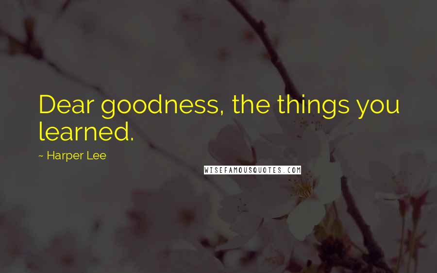 Harper Lee Quotes: Dear goodness, the things you learned.