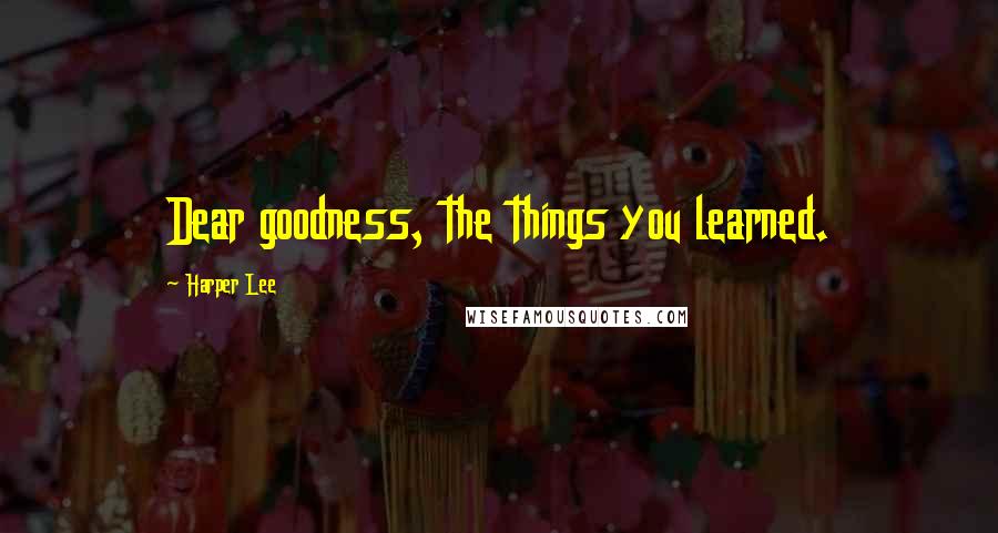 Harper Lee Quotes: Dear goodness, the things you learned.