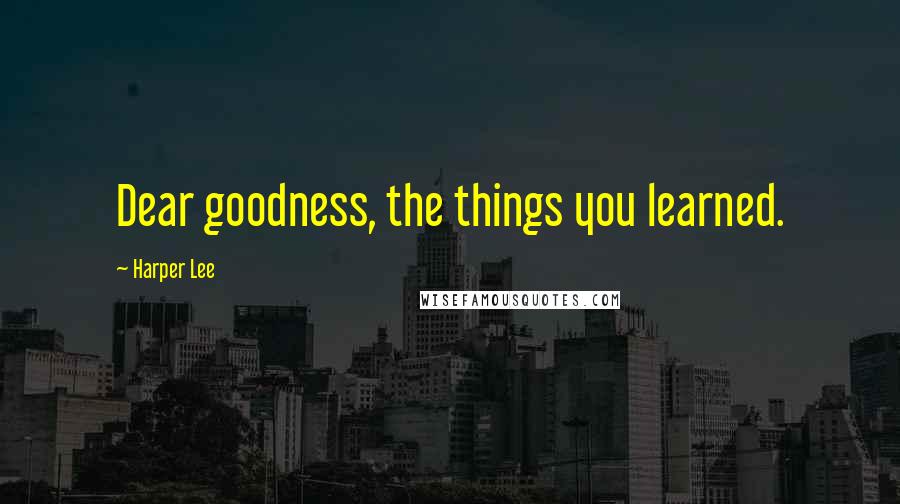Harper Lee Quotes: Dear goodness, the things you learned.