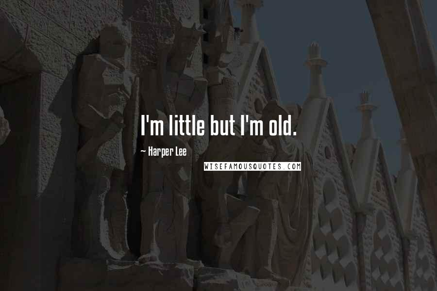 Harper Lee Quotes: I'm little but I'm old.