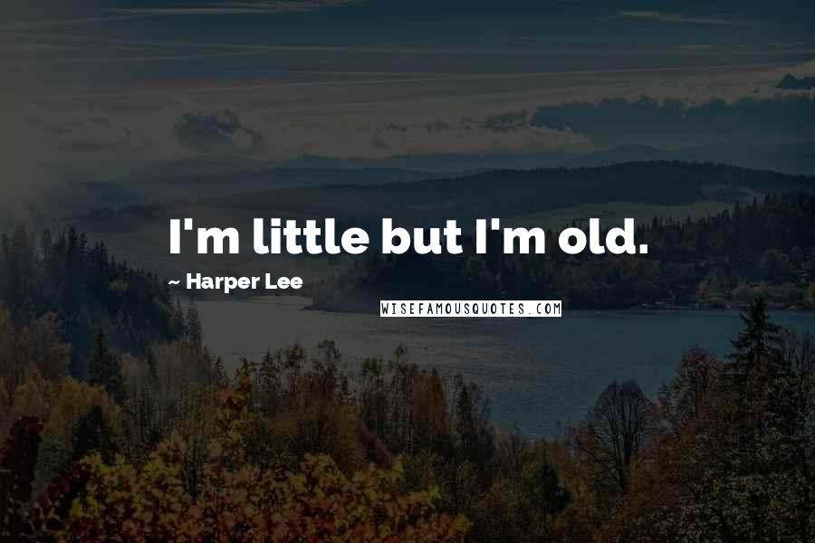 Harper Lee Quotes: I'm little but I'm old.