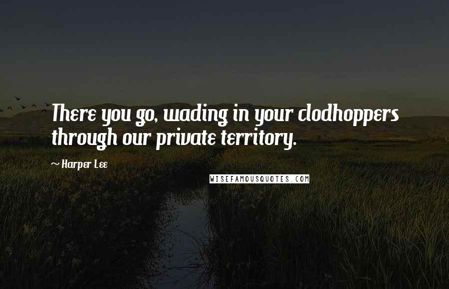 Harper Lee Quotes: There you go, wading in your clodhoppers through our private territory.