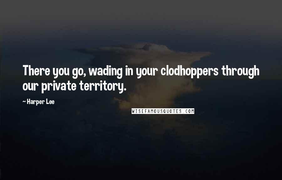 Harper Lee Quotes: There you go, wading in your clodhoppers through our private territory.