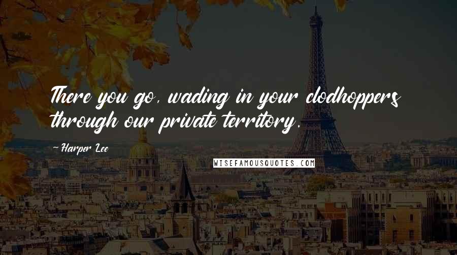 Harper Lee Quotes: There you go, wading in your clodhoppers through our private territory.