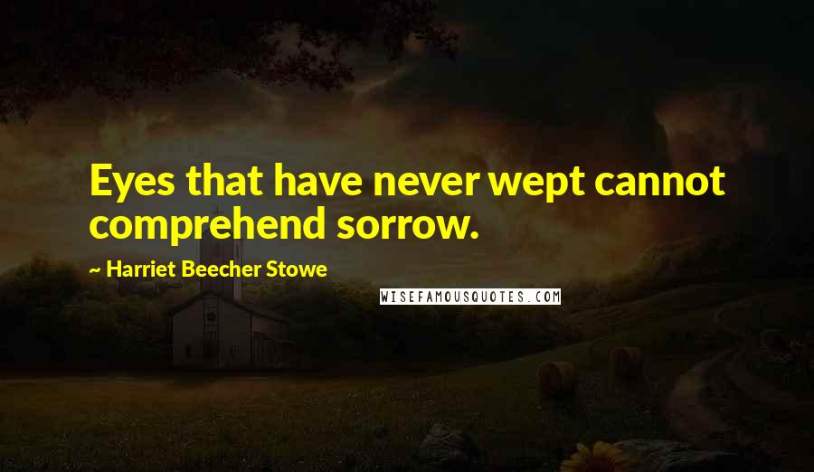 Harriet Beecher Stowe Quotes: Eyes that have never wept cannot comprehend sorrow.