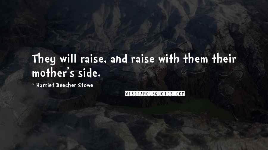 Harriet Beecher Stowe Quotes: They will raise, and raise with them their mother's side.