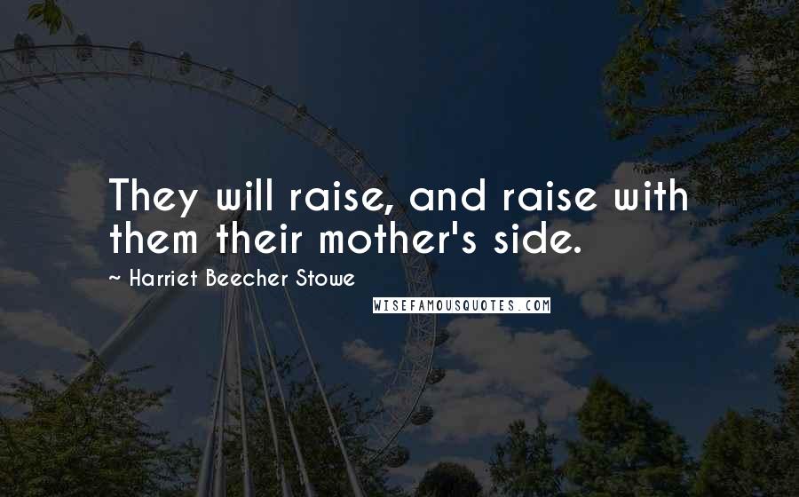 Harriet Beecher Stowe Quotes: They will raise, and raise with them their mother's side.