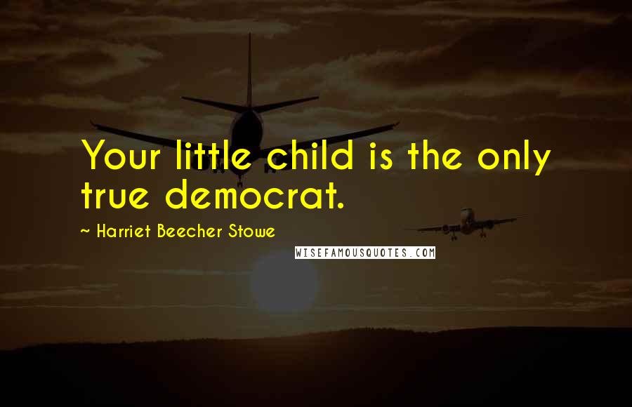 Harriet Beecher Stowe Quotes: Your little child is the only true democrat.