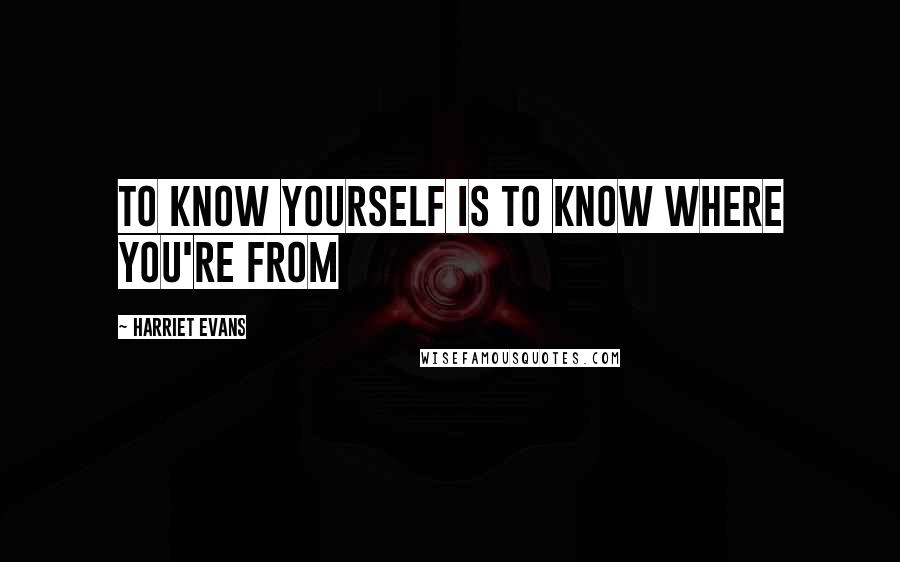 Harriet Evans Quotes: To know yourself is to know where you're from