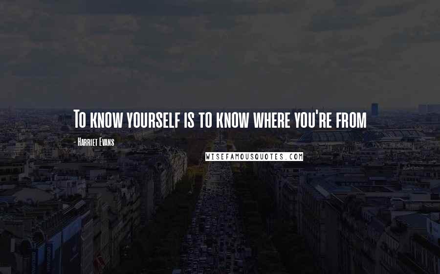 Harriet Evans Quotes: To know yourself is to know where you're from