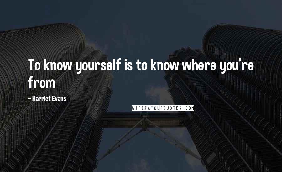 Harriet Evans Quotes: To know yourself is to know where you're from