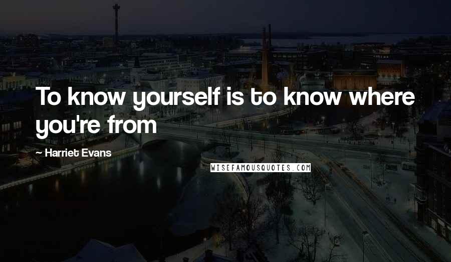 Harriet Evans Quotes: To know yourself is to know where you're from
