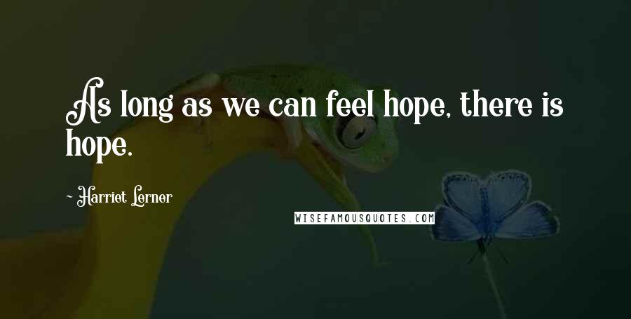 Harriet Lerner Quotes: As long as we can feel hope, there is hope.