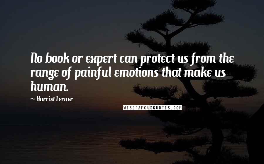 Harriet Lerner Quotes: No book or expert can protect us from the range of painful emotions that make us human.