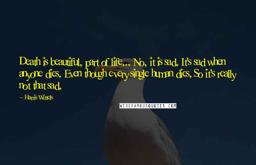 Harris Wittels Quotes: Death is beautiful, part of life... No, it is sad. It's sad when anyone dies. Even though every single human dies. So it's really not that sad.