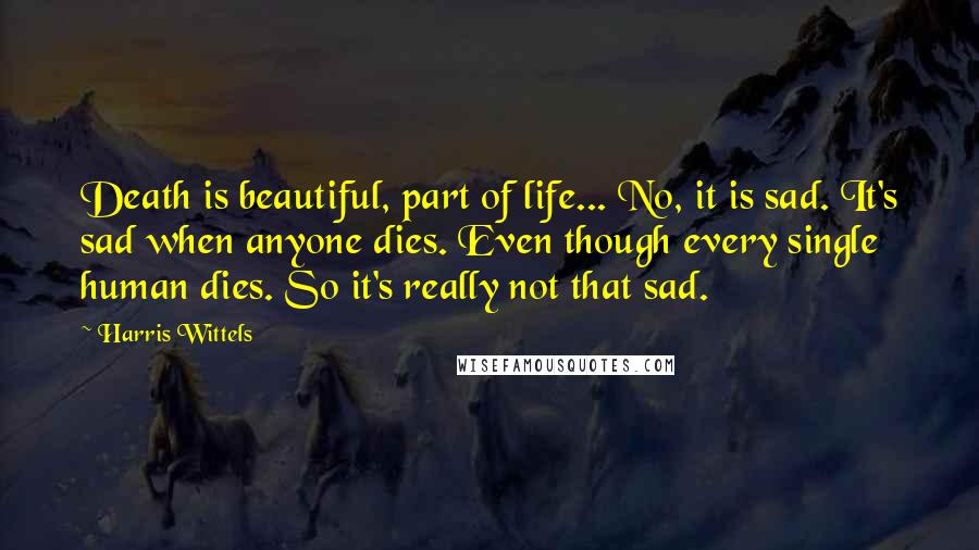 Harris Wittels Quotes: Death is beautiful, part of life... No, it is sad. It's sad when anyone dies. Even though every single human dies. So it's really not that sad.