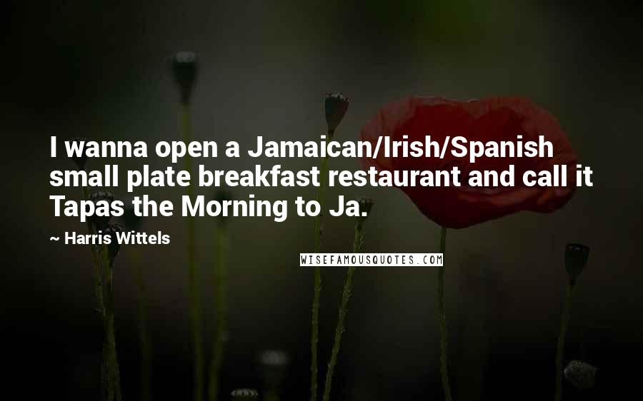 Harris Wittels Quotes: I wanna open a Jamaican/Irish/Spanish small plate breakfast restaurant and call it Tapas the Morning to Ja.