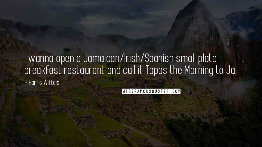 Harris Wittels Quotes: I wanna open a Jamaican/Irish/Spanish small plate breakfast restaurant and call it Tapas the Morning to Ja.