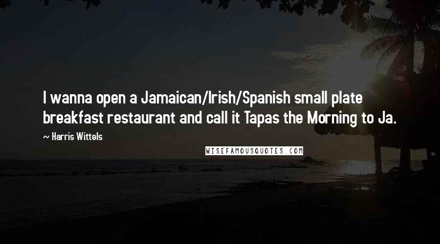 Harris Wittels Quotes: I wanna open a Jamaican/Irish/Spanish small plate breakfast restaurant and call it Tapas the Morning to Ja.