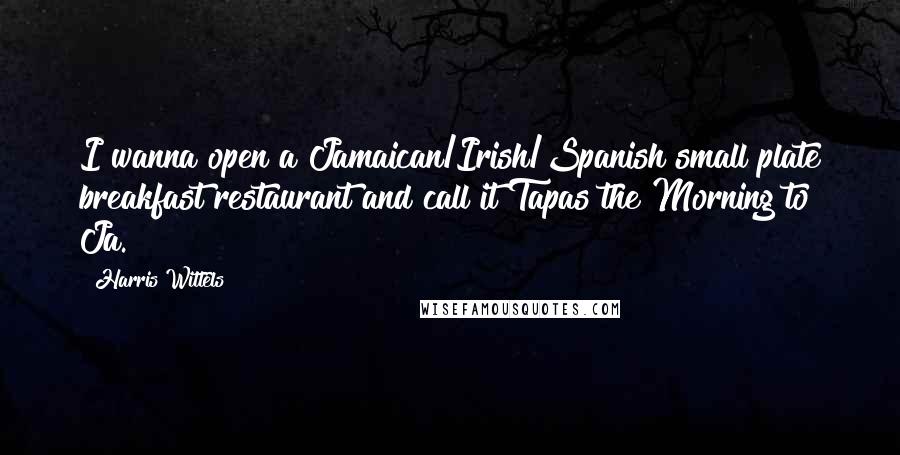 Harris Wittels Quotes: I wanna open a Jamaican/Irish/Spanish small plate breakfast restaurant and call it Tapas the Morning to Ja.