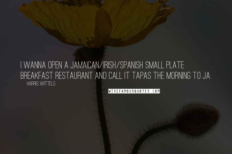 Harris Wittels Quotes: I wanna open a Jamaican/Irish/Spanish small plate breakfast restaurant and call it Tapas the Morning to Ja.