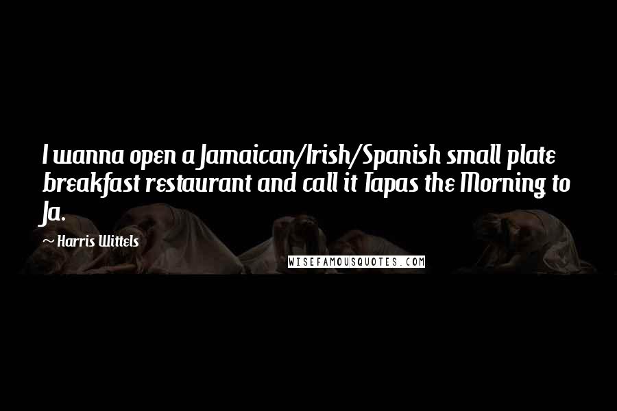 Harris Wittels Quotes: I wanna open a Jamaican/Irish/Spanish small plate breakfast restaurant and call it Tapas the Morning to Ja.
