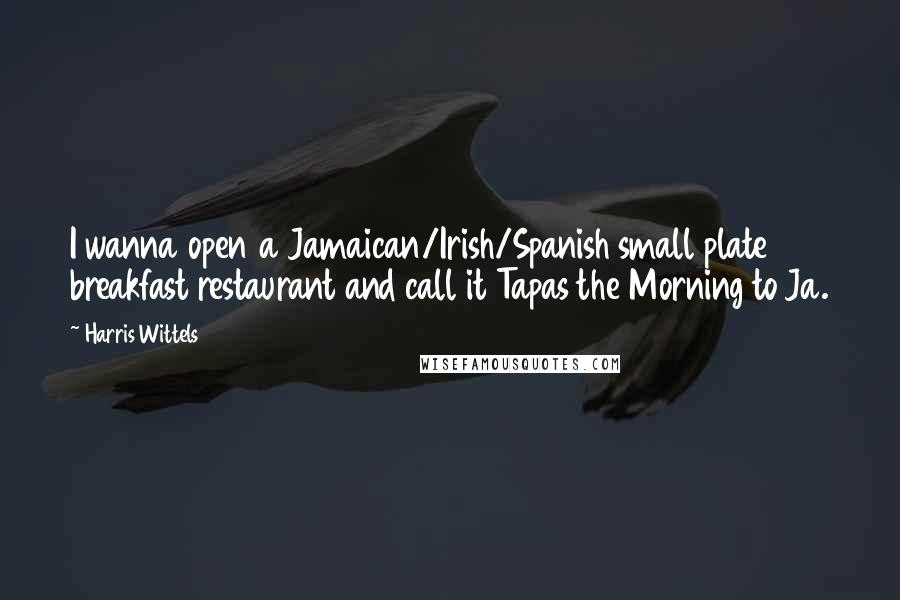 Harris Wittels Quotes: I wanna open a Jamaican/Irish/Spanish small plate breakfast restaurant and call it Tapas the Morning to Ja.