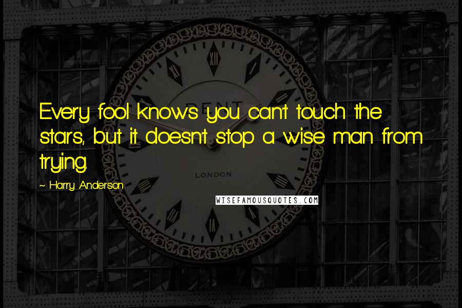 Harry Anderson Quotes: Every fool knows you can't touch the stars, but it doesn't stop a wise man from trying.