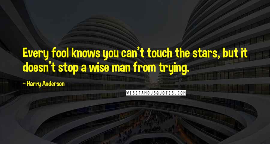 Harry Anderson Quotes: Every fool knows you can't touch the stars, but it doesn't stop a wise man from trying.